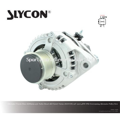 Alternator Toyota Hiace KDH202 2.5L Turbo Diesel 1KD Y2007-Y2021 (SLYCON) 12V 130A 4PIN 7PK OAP New