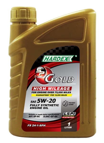 HARDEX SP GOLD HIGH MILEAGE FULLY SYNTHETIC ENGINE OIL SAE 5W-20 - 1L