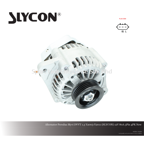 Alternator Perodua Myvi DVVT 1.3 Y2005-Y2011 (SLYCON) 12V 80A 3Pin 4PK New