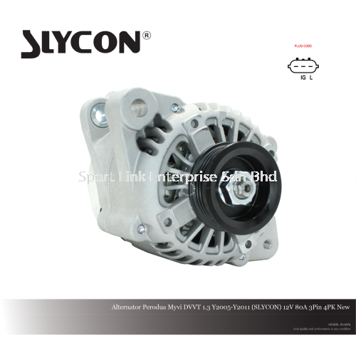 Alternator Perodua Myvi DVVT 1.3 Y2005-Y2011 (SLYCON) 12V 80A 3Pin 4PK New