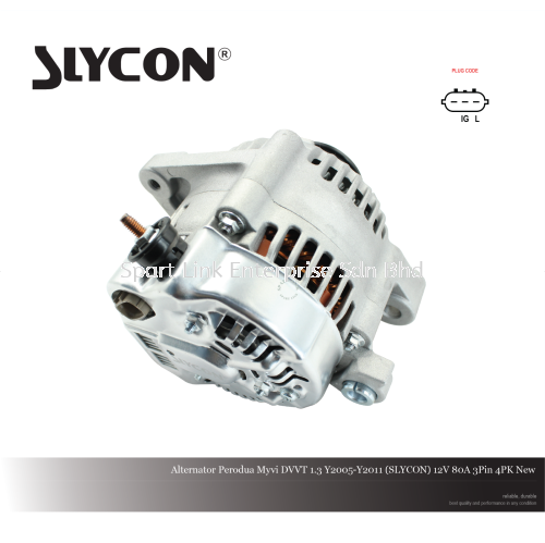 Alternator Perodua Myvi DVVT 1.3 Y2005-Y2011 (SLYCON) 12V 80A 3Pin 4PK New
