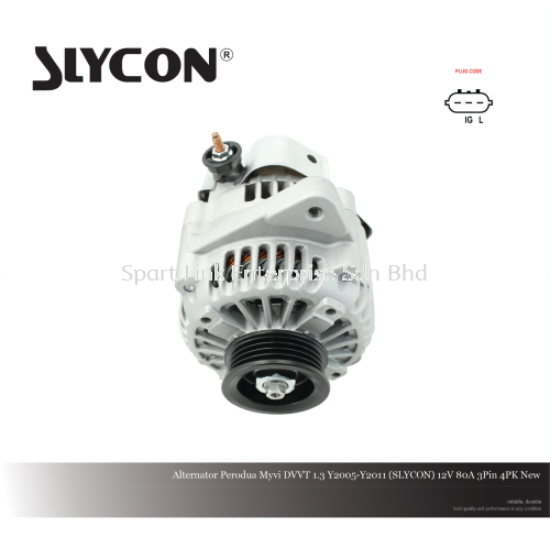 Alternator Perodua Myvi DVVT 1.3 Y2005-Y2011 (SLYCON) 12V 80A 3Pin 4PK New