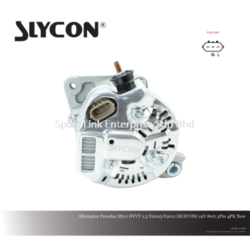 Alternator Perodua Myvi DVVT 1.3 Y2005-Y2011 (SLYCON) 12V 80A 3Pin 4PK New