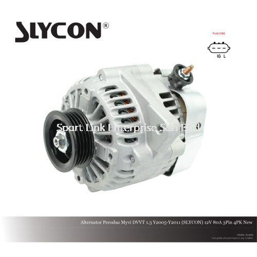 Alternator Perodua Myvi DVVT 1.3 Y2005-Y2011 (SLYCON) 12V 80A 3Pin 4PK New