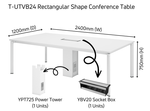 NOVA 8 PAX RECTANGULAR CONFERENCE TABLE