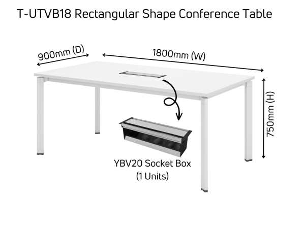 NOVA 6 PAX RECTANGULAR CONFERENCE TABLE