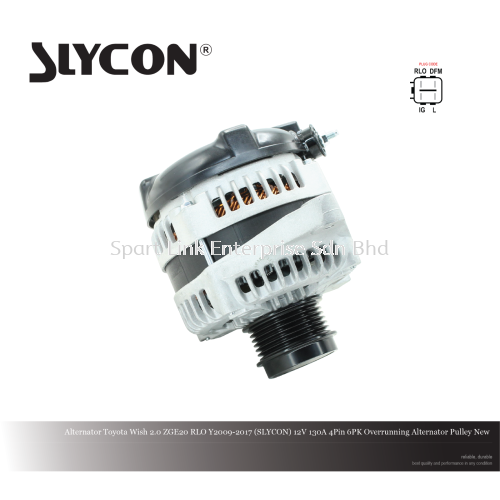 Alternator Toyota Wish 2.0 ZGE20 RLO Y2009-2017 (SLYCON) 12V 130A 4Pin 6PK OAP New