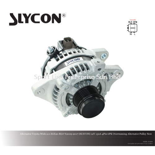 Alternator Toyota Wish 2.0 ZGE20 RLO Y2009-2017 (SLYCON) 12V 130A 4Pin 6PK OAP New
