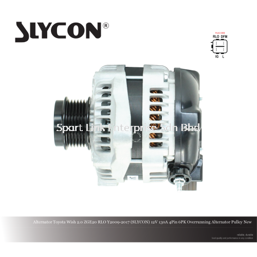 Alternator Toyota Wish 2.0 ZGE20 RLO Y2009-2017 (SLYCON) 12V 130A 4Pin 6PK OAP New