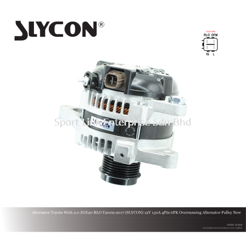 Alternator Toyota Wish 2.0 ZGE20 RLO Y2009-2017 (SLYCON) 12V 130A 4Pin 6PK OAP New