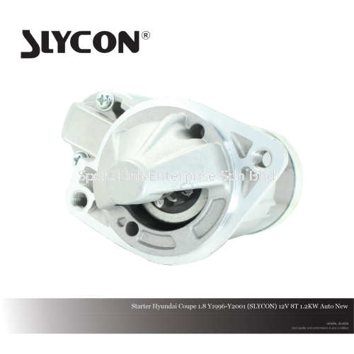 Starter Hyundai Coupe 1.8 Y1996-Y2001 (SLYCON) 12V 8T 1.2KW Auto New