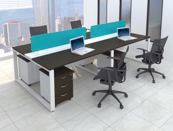 4 gang AIM Desking system with square metal leg Office Workstation Malaysia, Selangor, Kuala Lumpur (KL), Seri Kembangan Supplier, Suppliers, Supply, Supplies | Aimsure Sdn Bhd