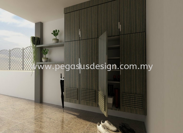  Shoe Cabinet Design Johor Bahru (JB), Taman Universiti, Skudai Contractor, Service | Pegasus Design & Build Sdn Bhd