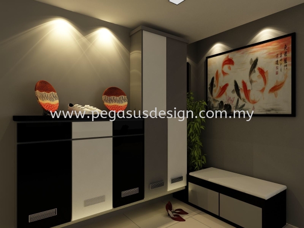  Reka Bentuk Kabinet Kasut Johor Bahru (JB), Taman Universiti, Skudai Contractor, Service | Pegasus Design & Build Sdn Bhd