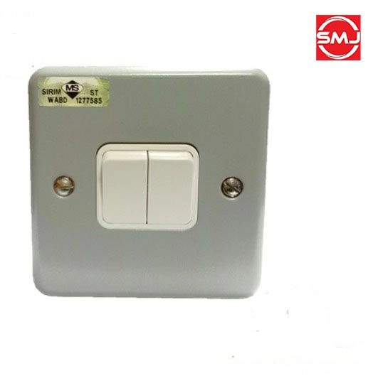 MK G4472W1ALM 10A 2 Gang 1 Way Metalclad Switch (SIRIM Approved)