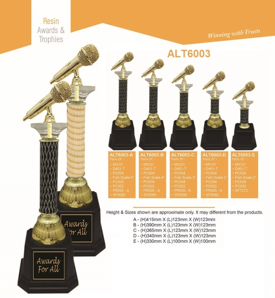 ALT6003 Resin Assembly Trohy Trophy Baguss Penang, Malaysia, Kedah, Bukit Mertajam Supplier, Suppliers, Supply, Supplies | Ara Mulia Gift Sdn Bhd