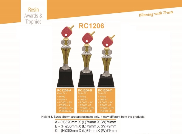 RC1206 Resin Assembly Trohy Trophy Baguss Penang, Malaysia, Kedah, Bukit Mertajam Supplier, Suppliers, Supply, Supplies | Ara Mulia Gift Sdn Bhd