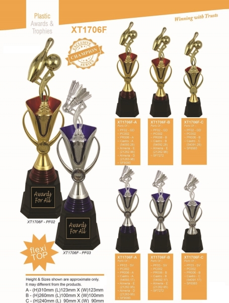 XT1706F Plastic Assembly Trohy Trophy Baguss Penang, Malaysia, Kedah, Bukit Mertajam Supplier, Suppliers, Supply, Supplies | Ara Mulia Gift Sdn Bhd