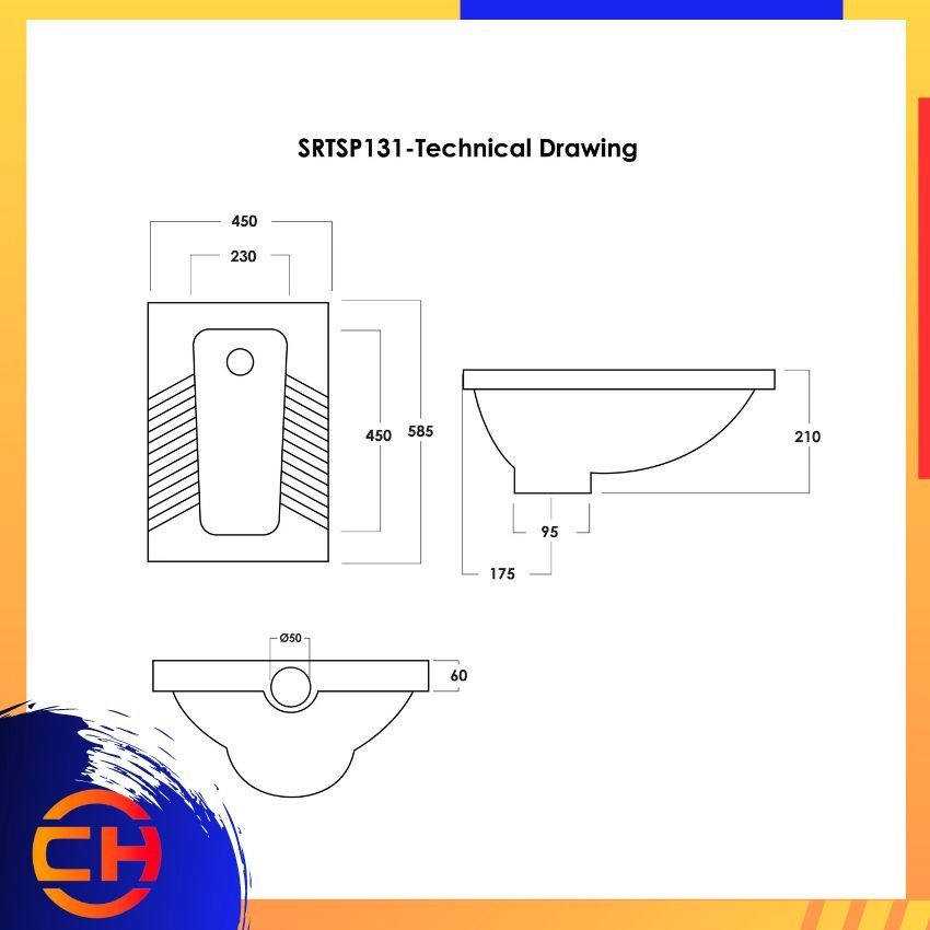 SORENTO SQUATTING PAN SRTSP131 