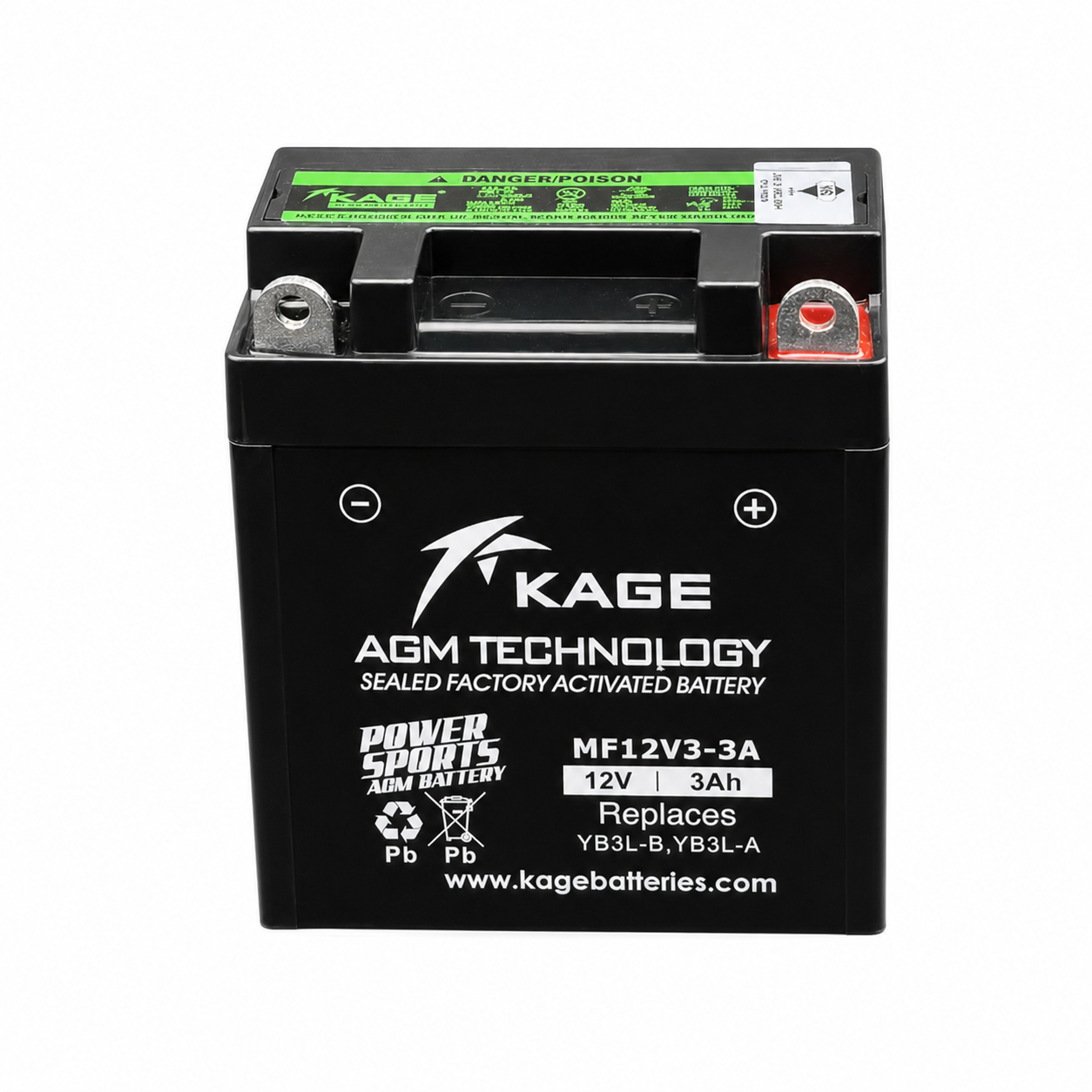 YB3L-BS KAGE  - Bateri KRISS/DINAMIK 125/RC80/RC100/Y125Z/RXZ/Y80/Y100