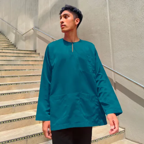 Baju Melayu Teluk Belanga Baju Sahaja (TB) Cerulean Blue