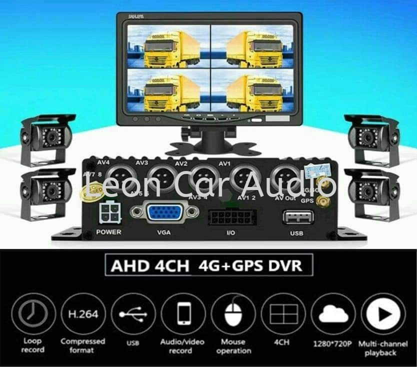 Isuzu 5 Ton lorry truck vehicles 4CH 1080P AHD 4G Mobile DVR Camera CCTV Realtime Video Recorder Remote