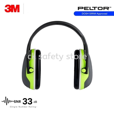 3M X4A Peltor Premium Earmuffs/ Over-The-Head Safety Earmuffs/ SNR 33 dB
