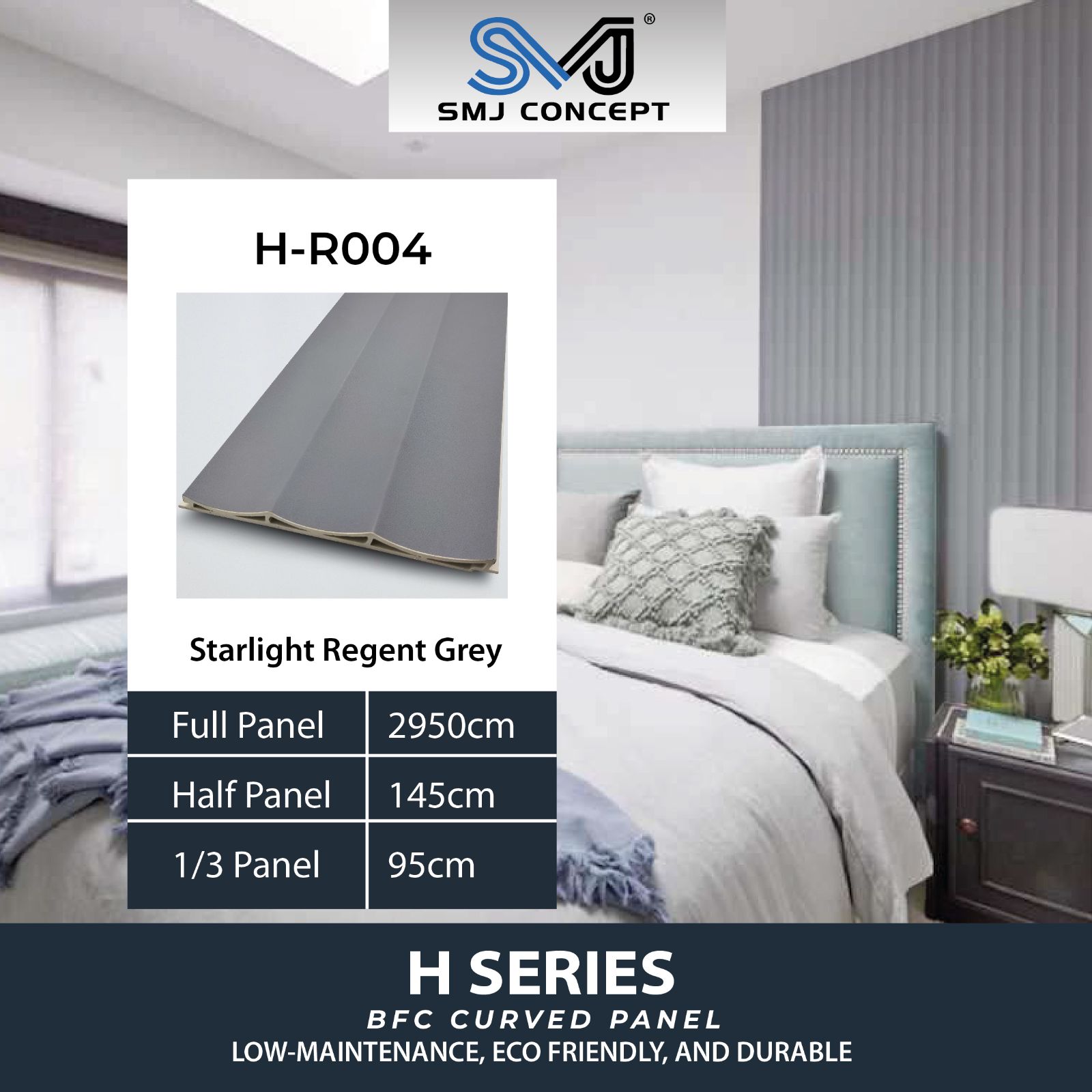 Interlock Fluted Panel H Series | STARLIGHT REGENT GRAY | H-R004