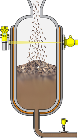 Level detection and pressure measurement in the digester