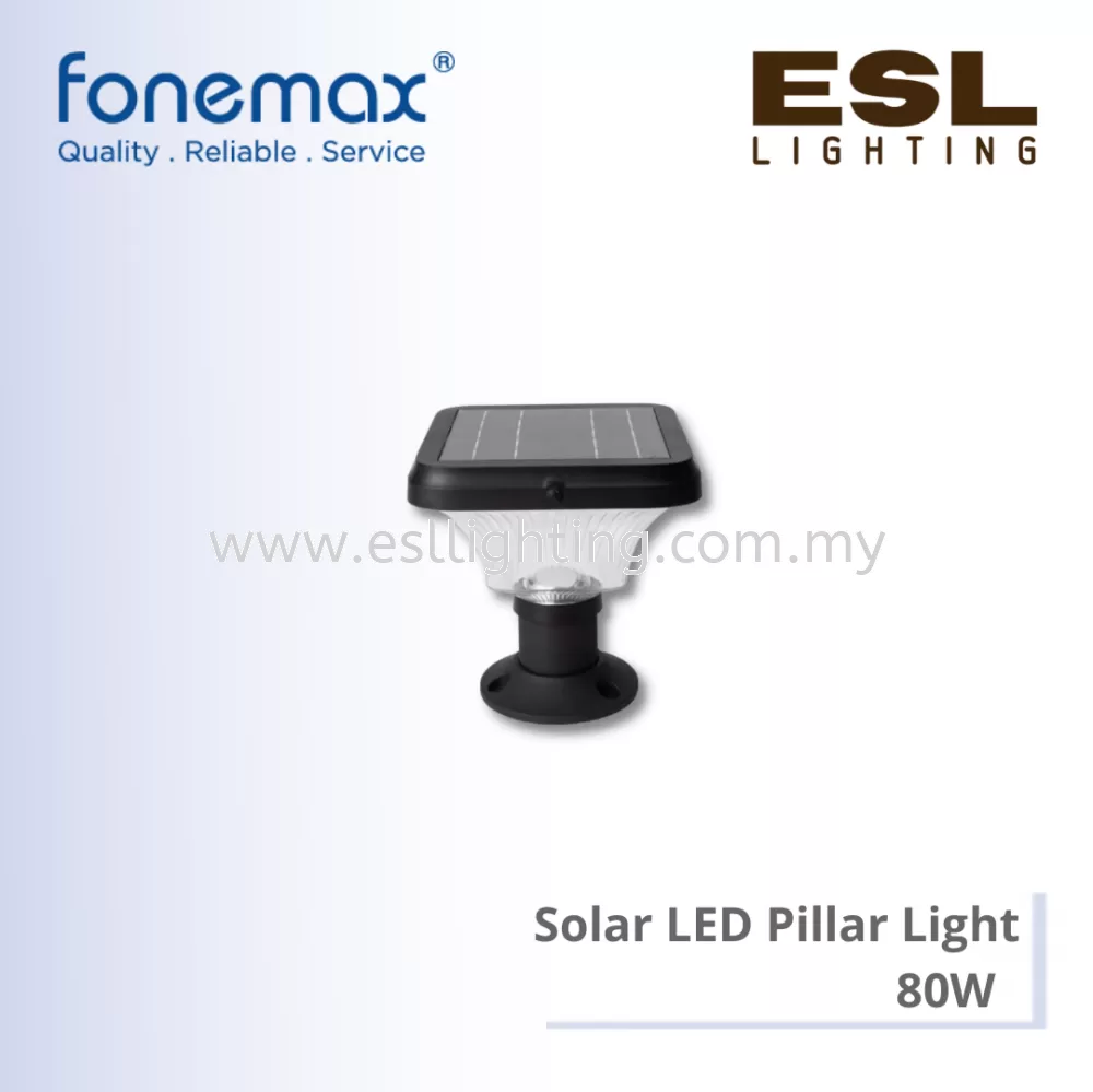 FONEMAX Solar LED Pillar Light Square 80W - S-14S-PL IP65