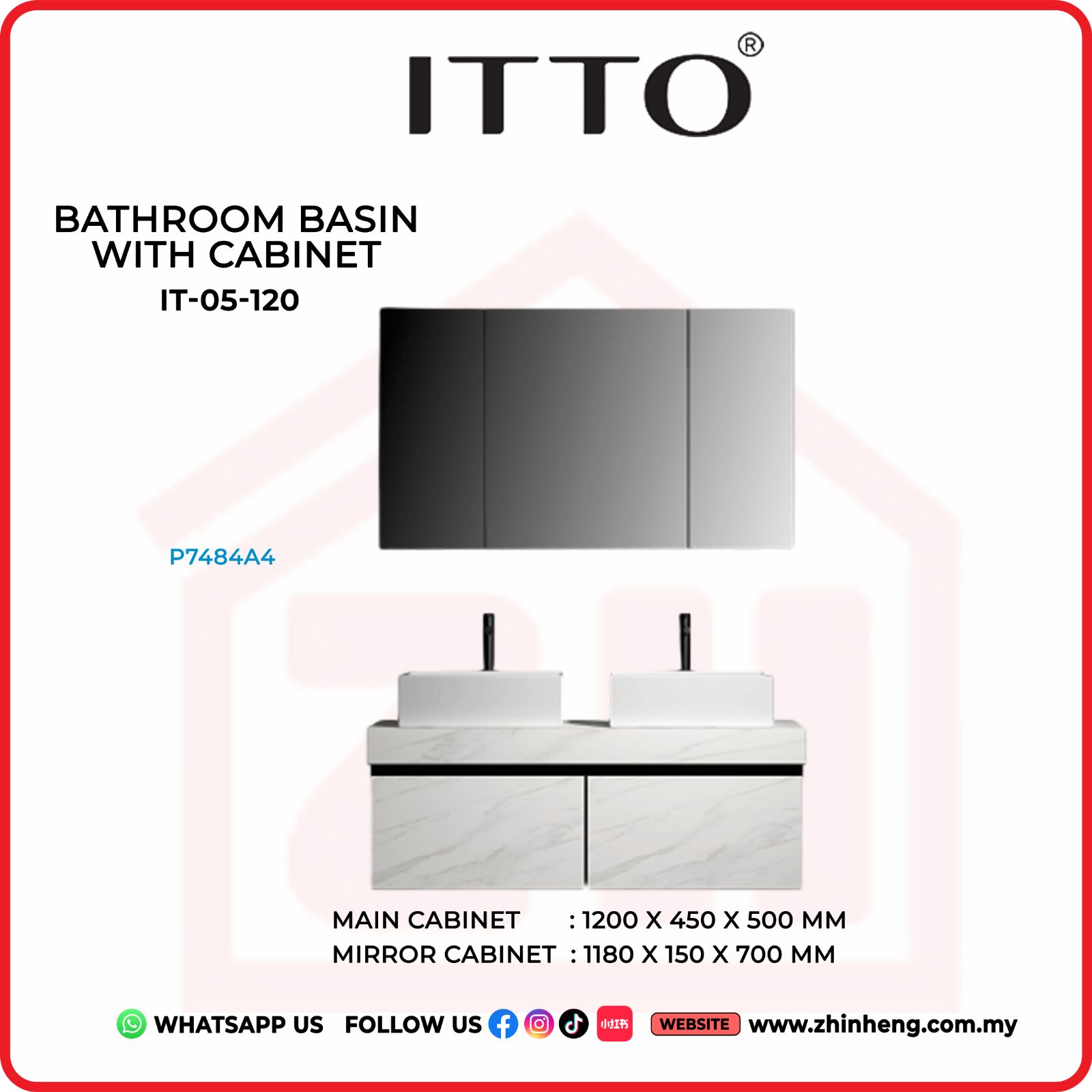 ​​​​​​​ITTO BATHROOM BASIN WITH CABINET  IT-05-120