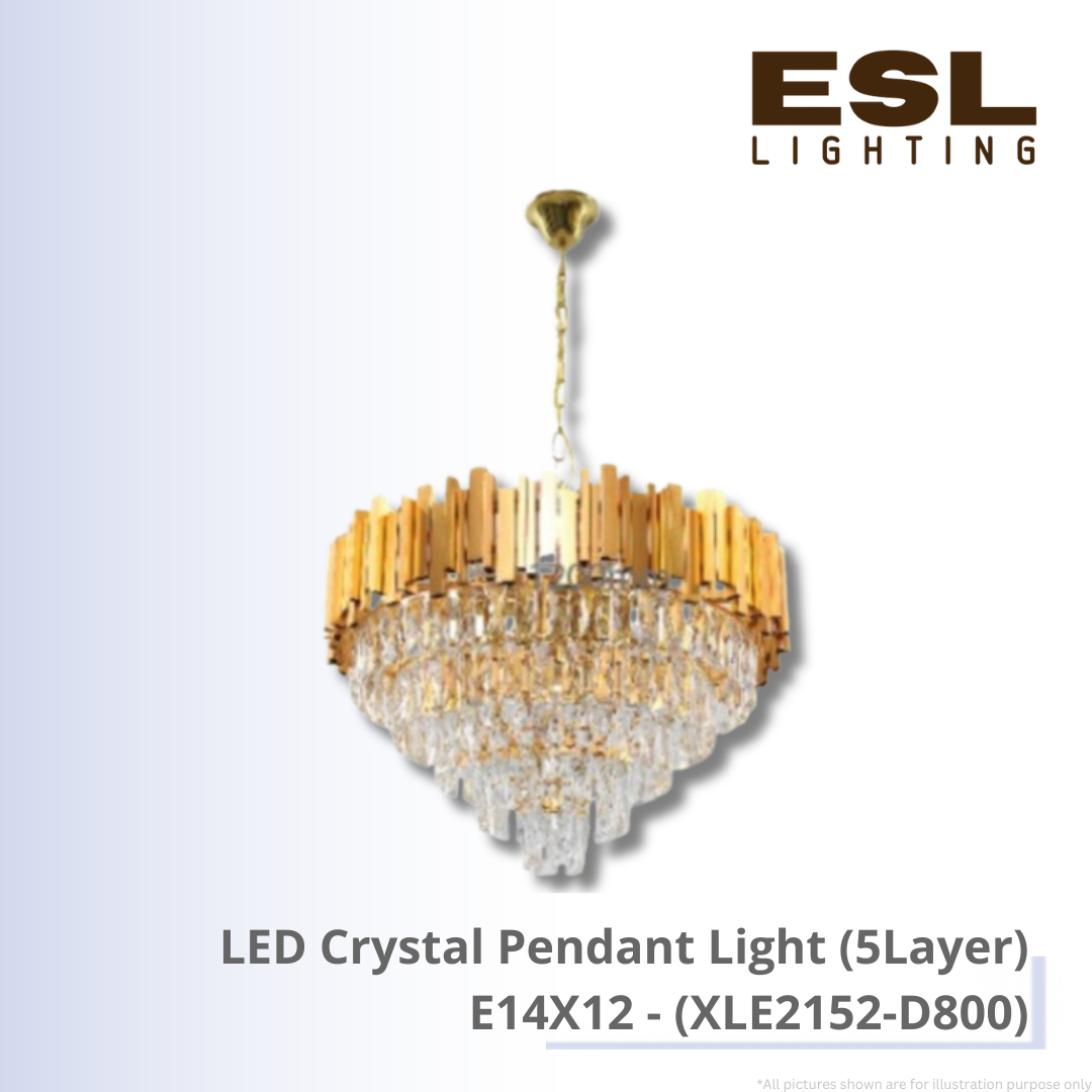 LED Crystal Pendant Light (5Layer) E14X12 - XLE2152-D800