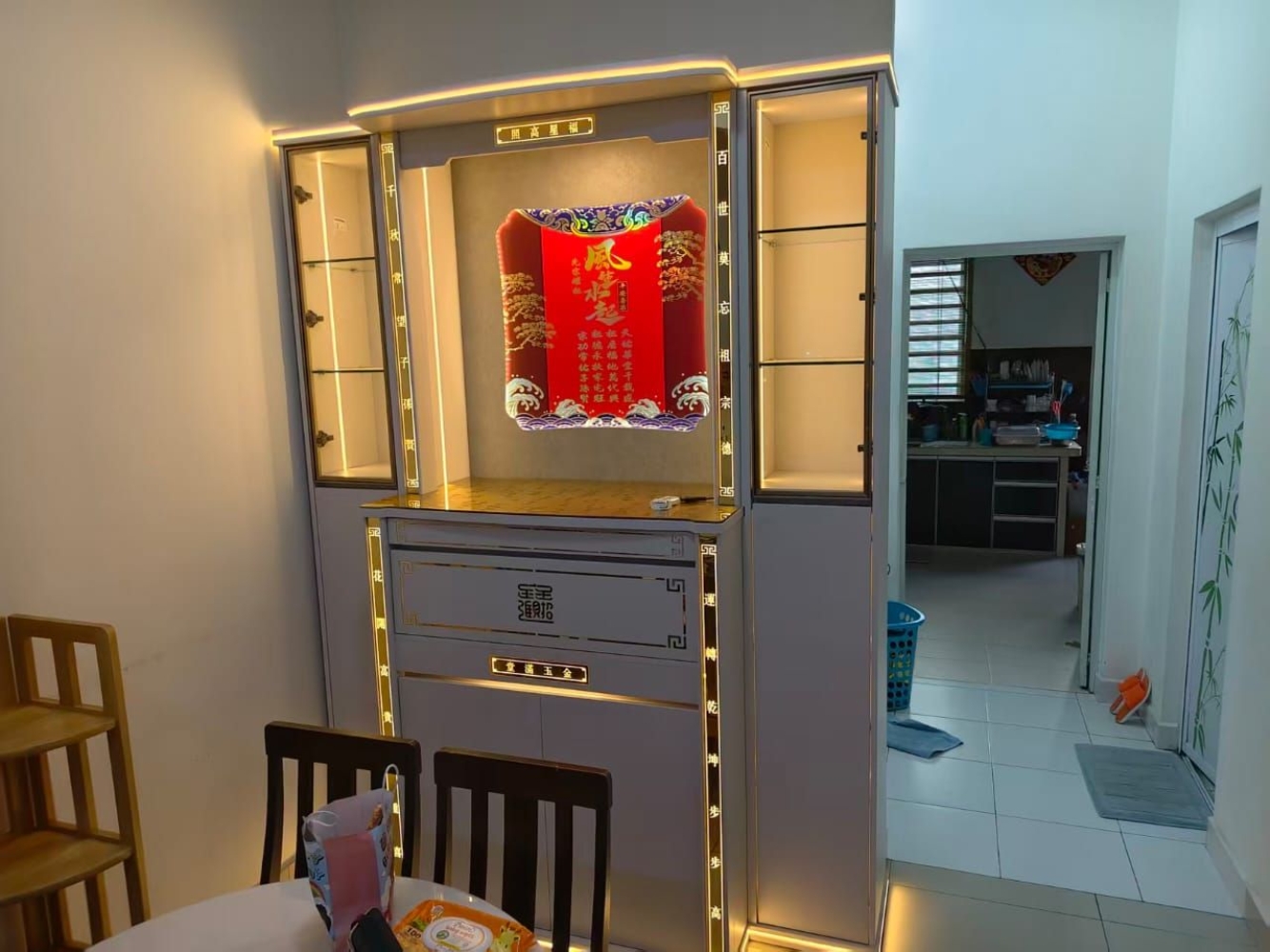 Custom Modern Chinese Altar Cabinet Malaysia | Feng Shui Wooden Ancestor Prayer Altar with LED Display | Buddhist Worship Table 神台 定制神台 | Penang, Tanjung Tokong, Andaman Island , Straits Quay, Johor Bahru, KL, Puchong, Bukit Bintang