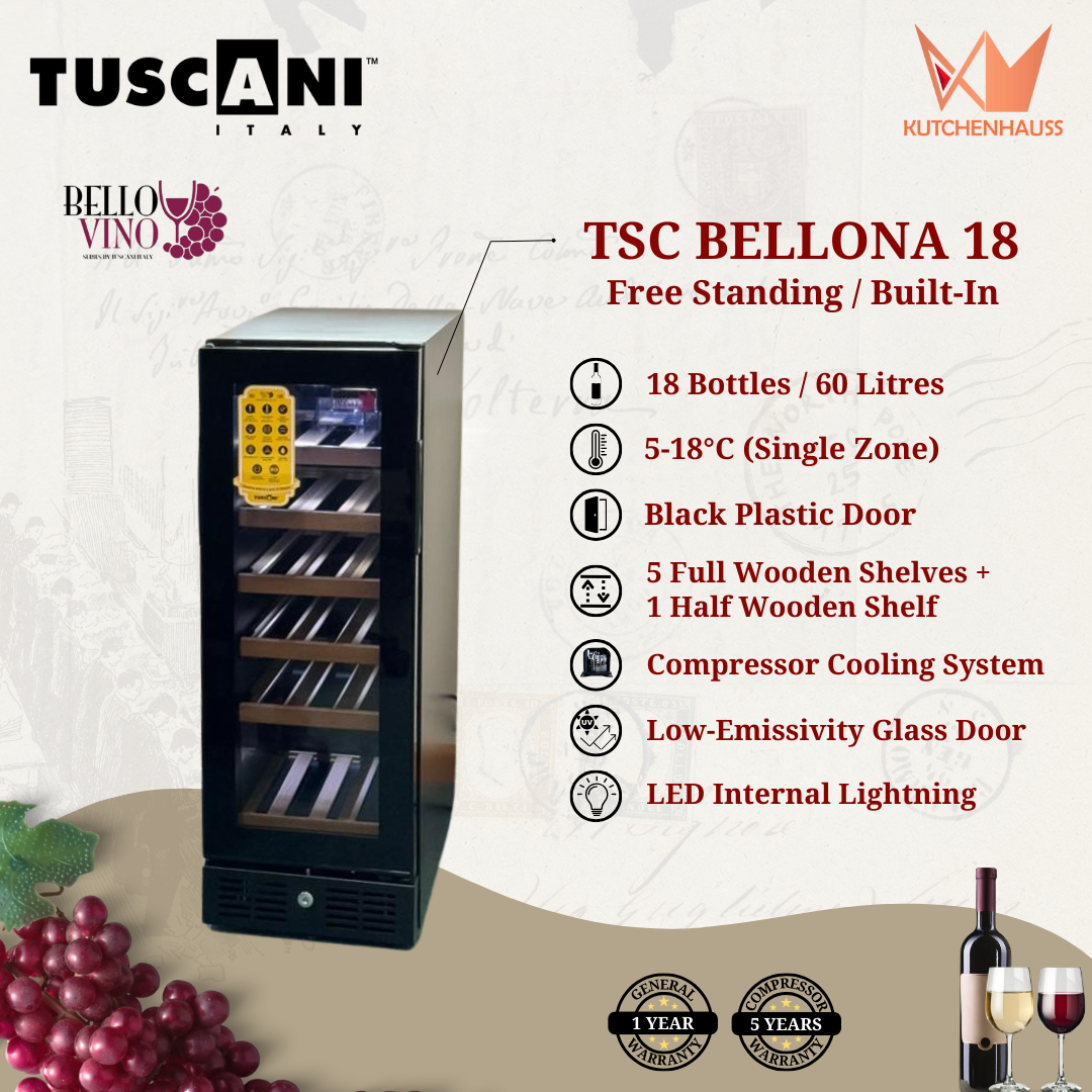 TUSCANI - 18 Bottles Wine Chiller Bello Vino TSC BELLONA 18