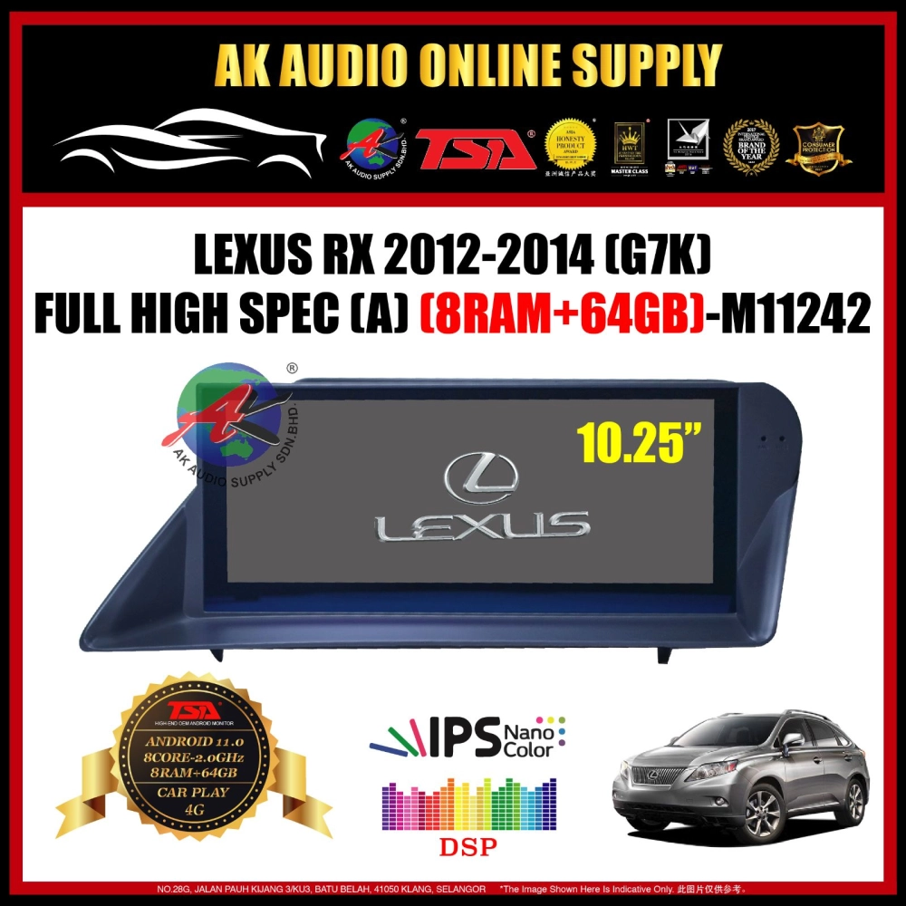 Toyota Lexus RX 2009 - 2011 [ 8 Ram + 64GB ] 10.25'' inch IPS + 4G + Carplay + 8 Core Android Player