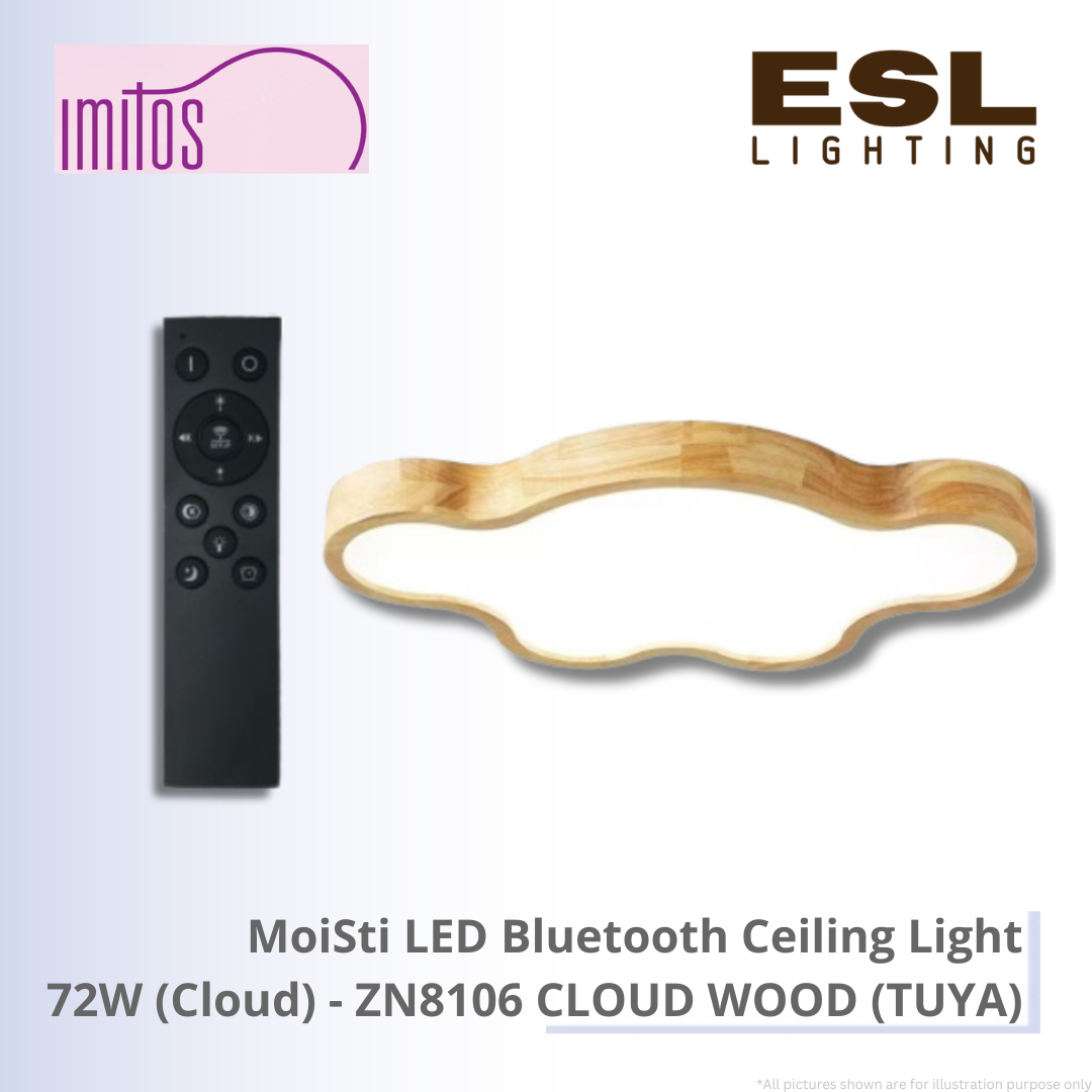 IMITOS MoiSti LED Bluetooth Ceiling Light 72W (Cloud) - ZN8106 CLOUD WOOD (TUYA)