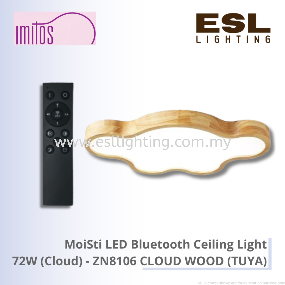 IMITOS MoiSti LED Bluetooth Ceiling Light 72W (Cloud) - ZN8106 CLOUD WOOD (TUYA)