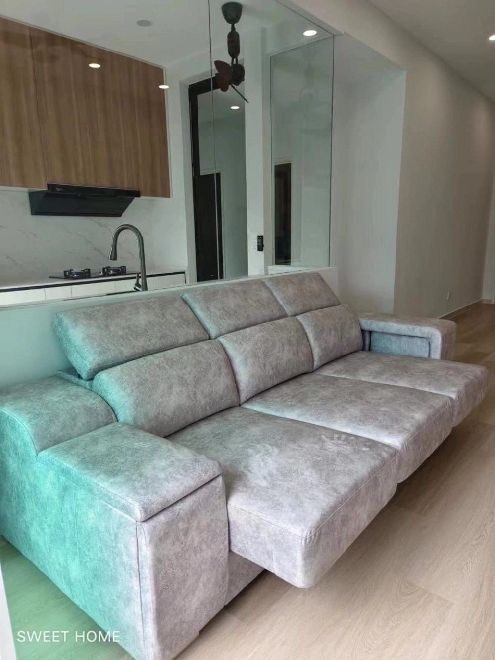 Modern L Shape Sofa | Sofa With Hidden Storage and Stools | High Quality Fabric Sofa | Sofa Furniture Store Malaysia | Kedah | KL | Cheras | Ampang | Johor Bahru |