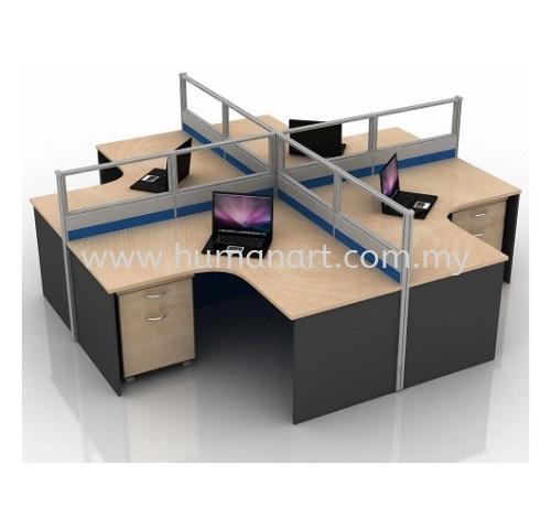 CLUSTER OF 4 OFFICE PARTITION WORKSTATION 18 - damansara perdana | damansara mutiara | sentul