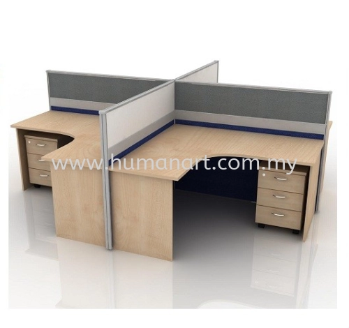 CLUSTER OF 4 OFFICE PARTITION WORKSTATION 8- taman desa | taman oug | seri kembangan