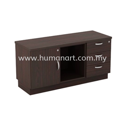 QAMAR SIDE OFFICE FILING CABINET C/W FIXED PEDESTAL 3D & OPEN SHELF (R) & SWINGING DOOR (L) - Pandan Indah | Pandan Perdana | Taman Muda