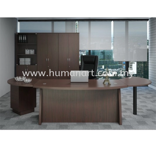 QAMAR EXECUTVE DIRECTOR OFFICE TABLE WITH SIDE CABINET - Taipan USJ | Sunway Damansara | Kota Damansara