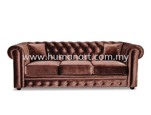 ELEGANT FABRIC THREE SEATER OFFICE SOFA - taipan usj | sunway damansara | kota damansara