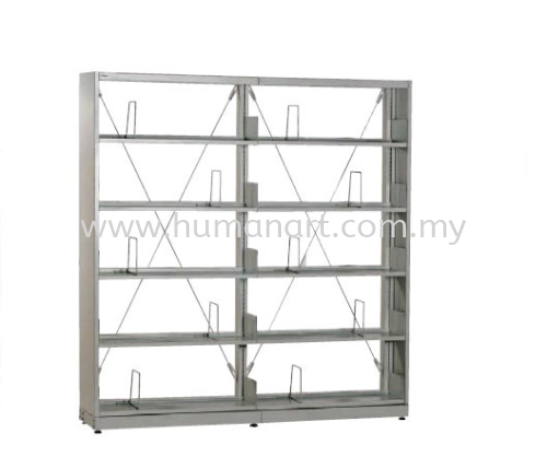 STEEL LIBRARY SHELVING DOUBLE SIDED 5 HELVING A 315/DB - malaysia | melaka | seremban