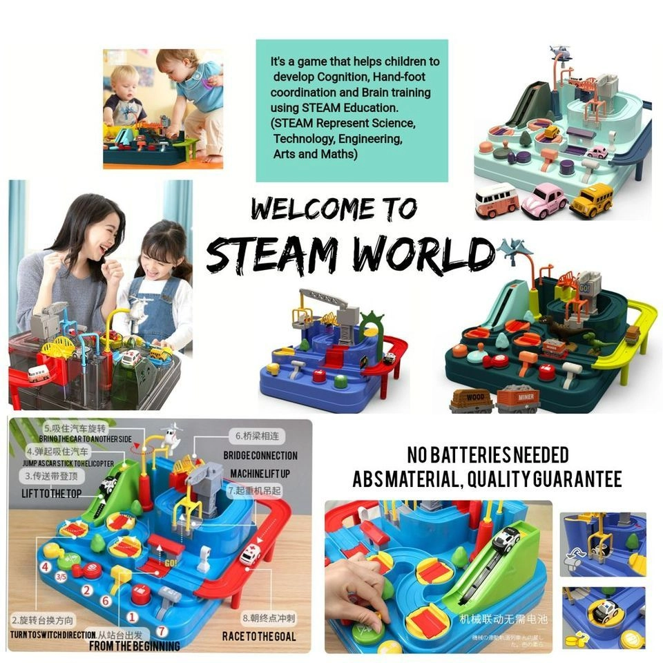 Needed Car Track Stimulation Playset | Big Size Steam Education No Battery