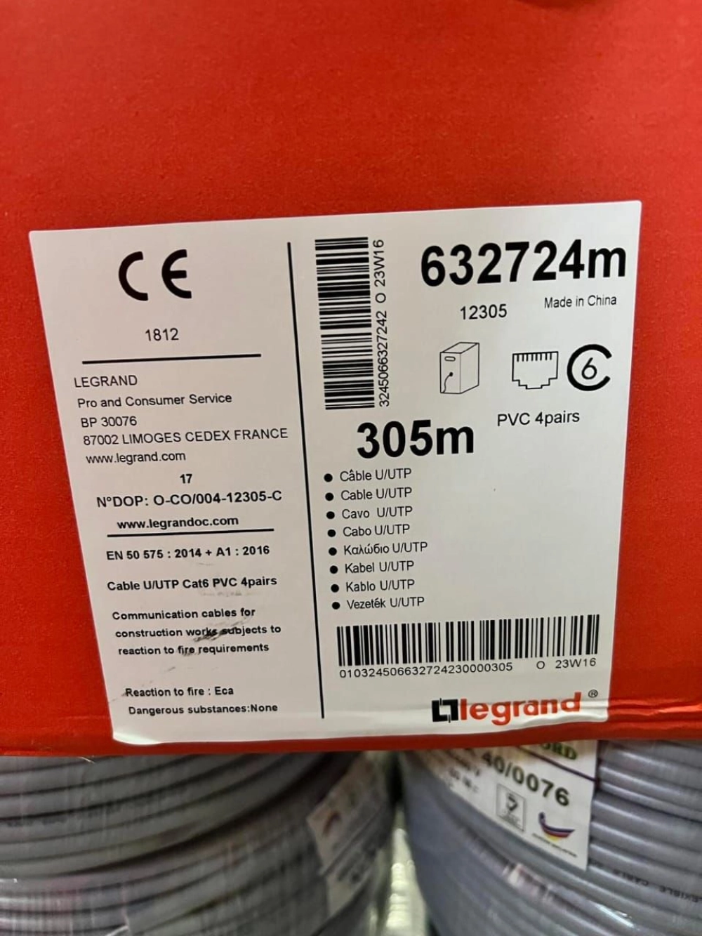 Legrand CAT6/ Cat 6 Cable/ Network Cable/ 24AWG UTP Cable (Blue) KL ...