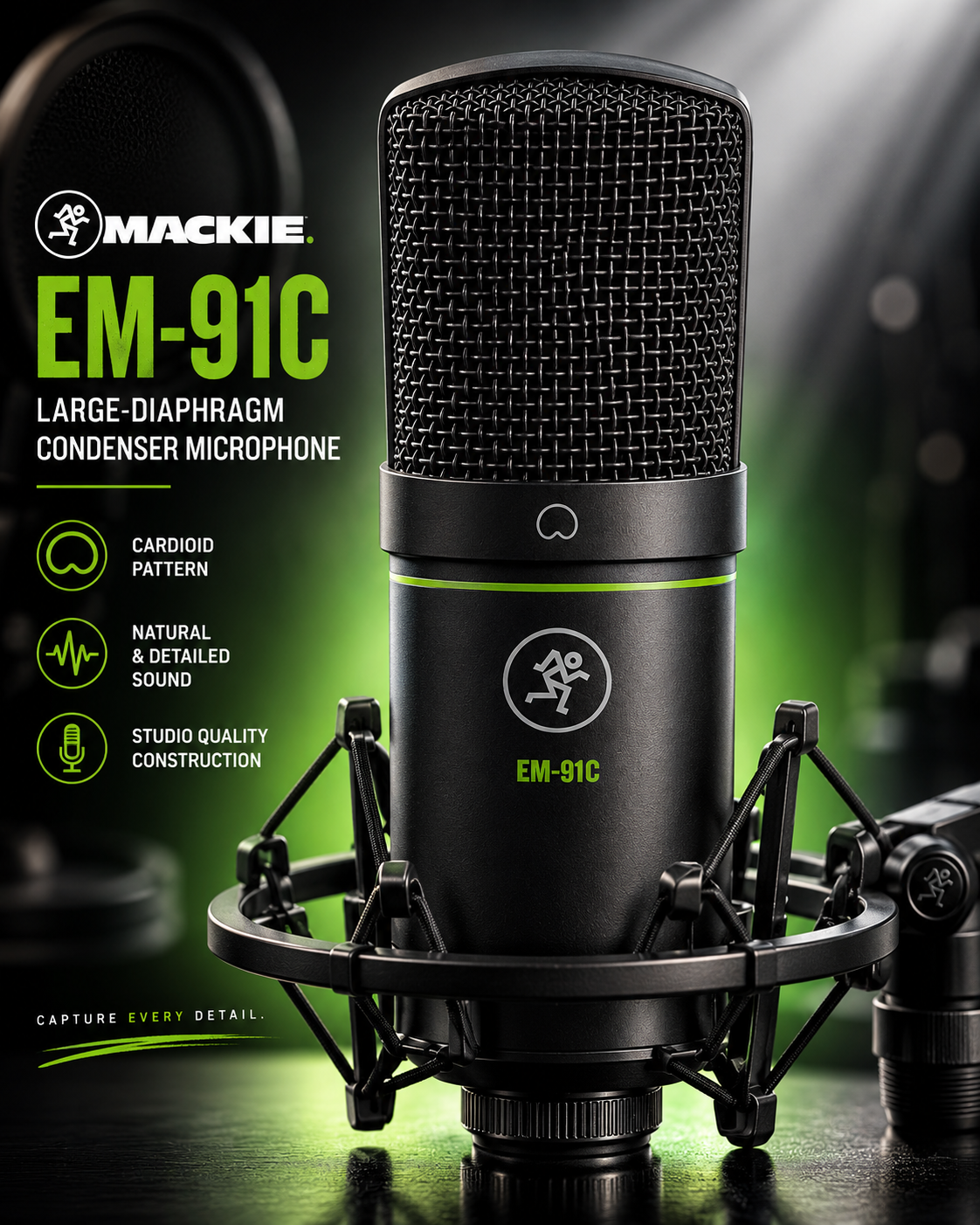 Mackie EM91C | Mikrofon Kondensor Diafragma Besar Profesional