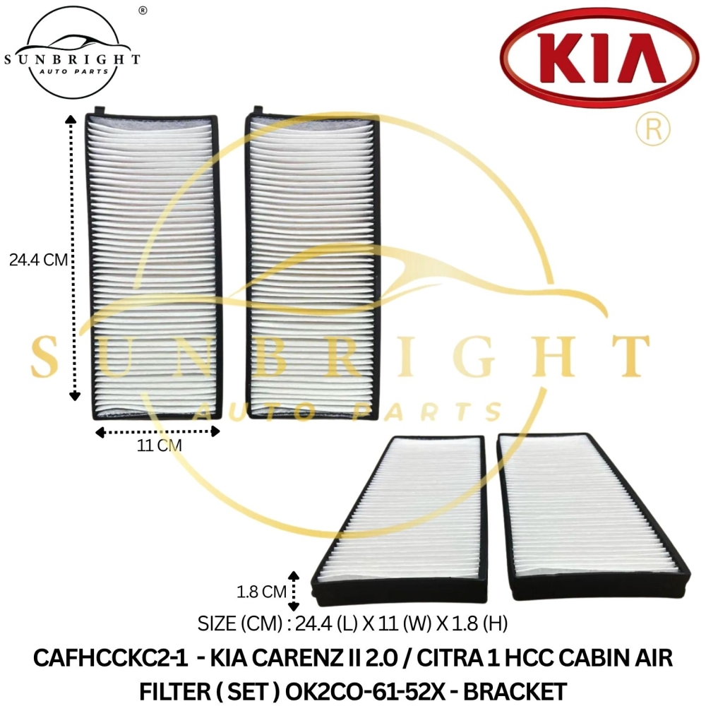 CAFHCCKC2-1 - KIA CARENZ II 2.0 / CITRA 1 HCC CABIN AIR FILTER ( SET ) OK2CO-61-52X - BRACKET