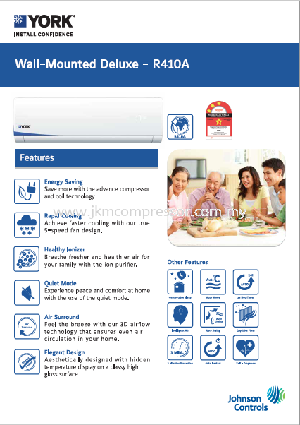 YORK R410A NON-INVERTER WALL MOUNTED