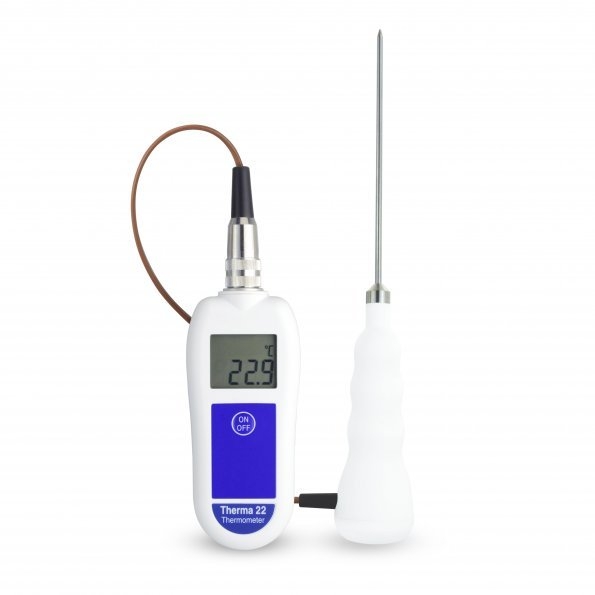 THERMA 22 THERMOMETER UTILIZES THERMISTOR OR TYPE "T" THERMOCOUPLE PROBES